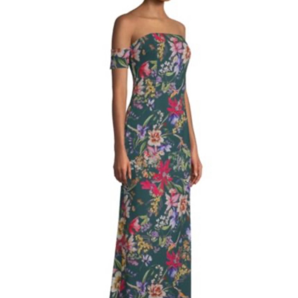 Sachin & Babi Floral Off the Shoulder Gown